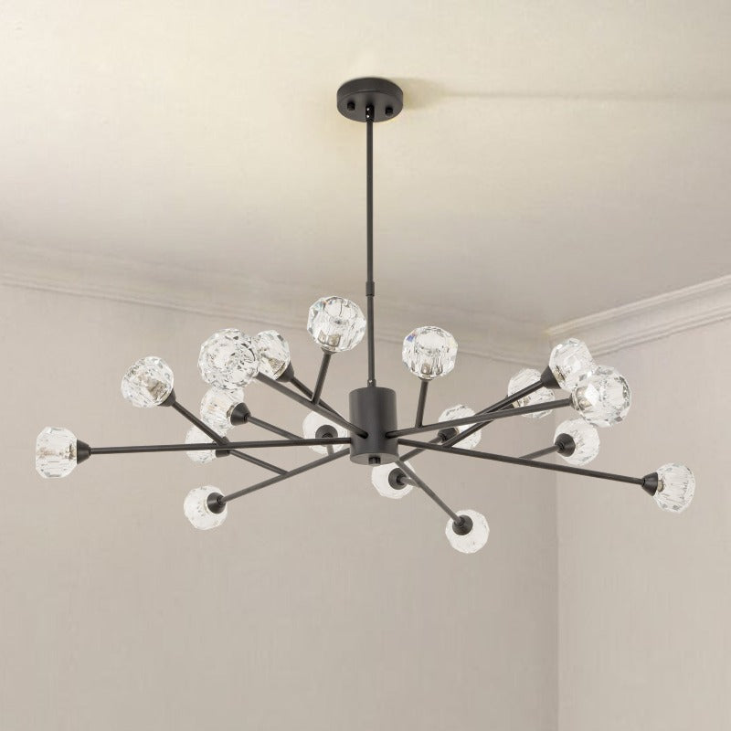 Maxax 18 - Light Dimmable Sputnik Modern Black Chandelier