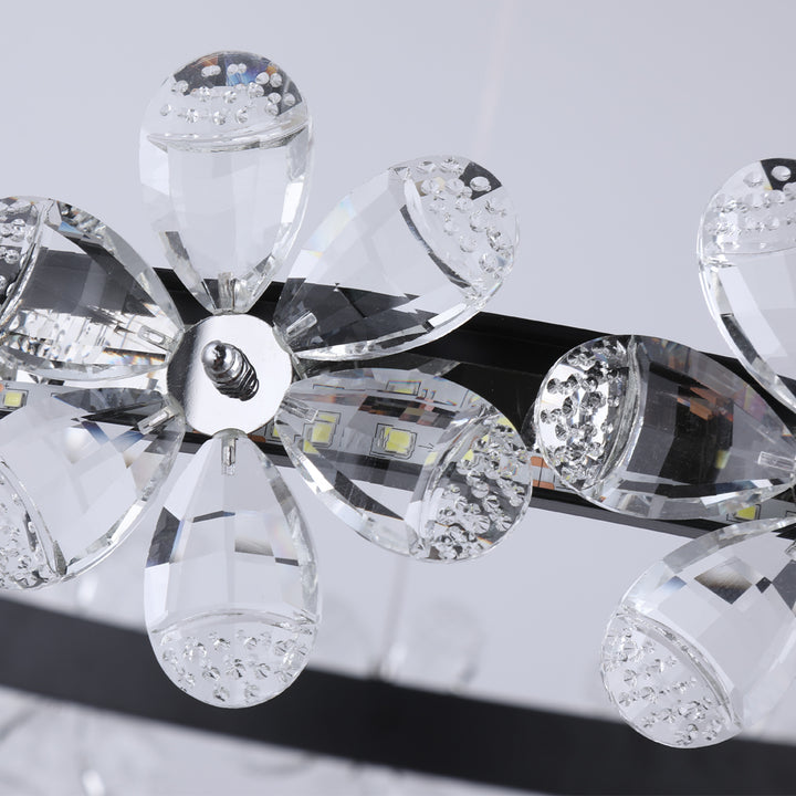 Maxax 1 - Light Ring LED Flower Shape Crystal Chandelier