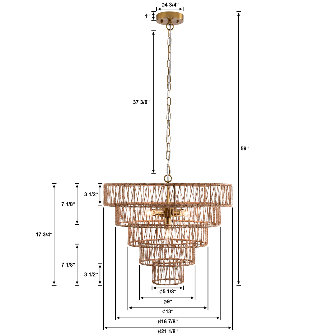 Maxax 5 - Light Dimmable Tiered Chandelier #28005-WD