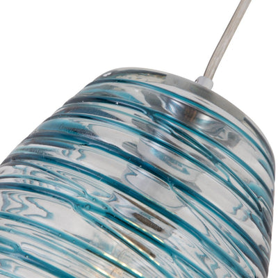 Maxax 1 - Light Single Drum Blue Glass Pendant #19200-1BU
