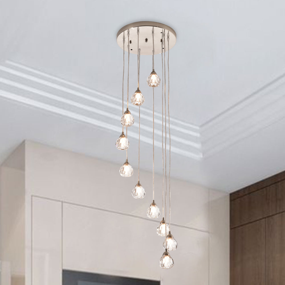 Maxax 10 - Light Stairway Spiral Chandelier for Foyer #MX19053