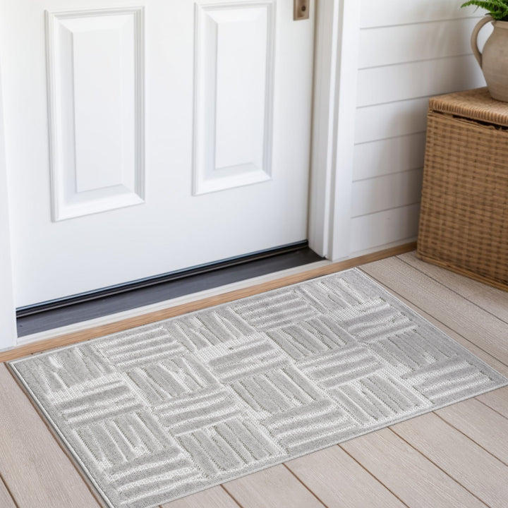 Green Textured Grid Pattern Indoor/Outdoor Carpet #TO3001