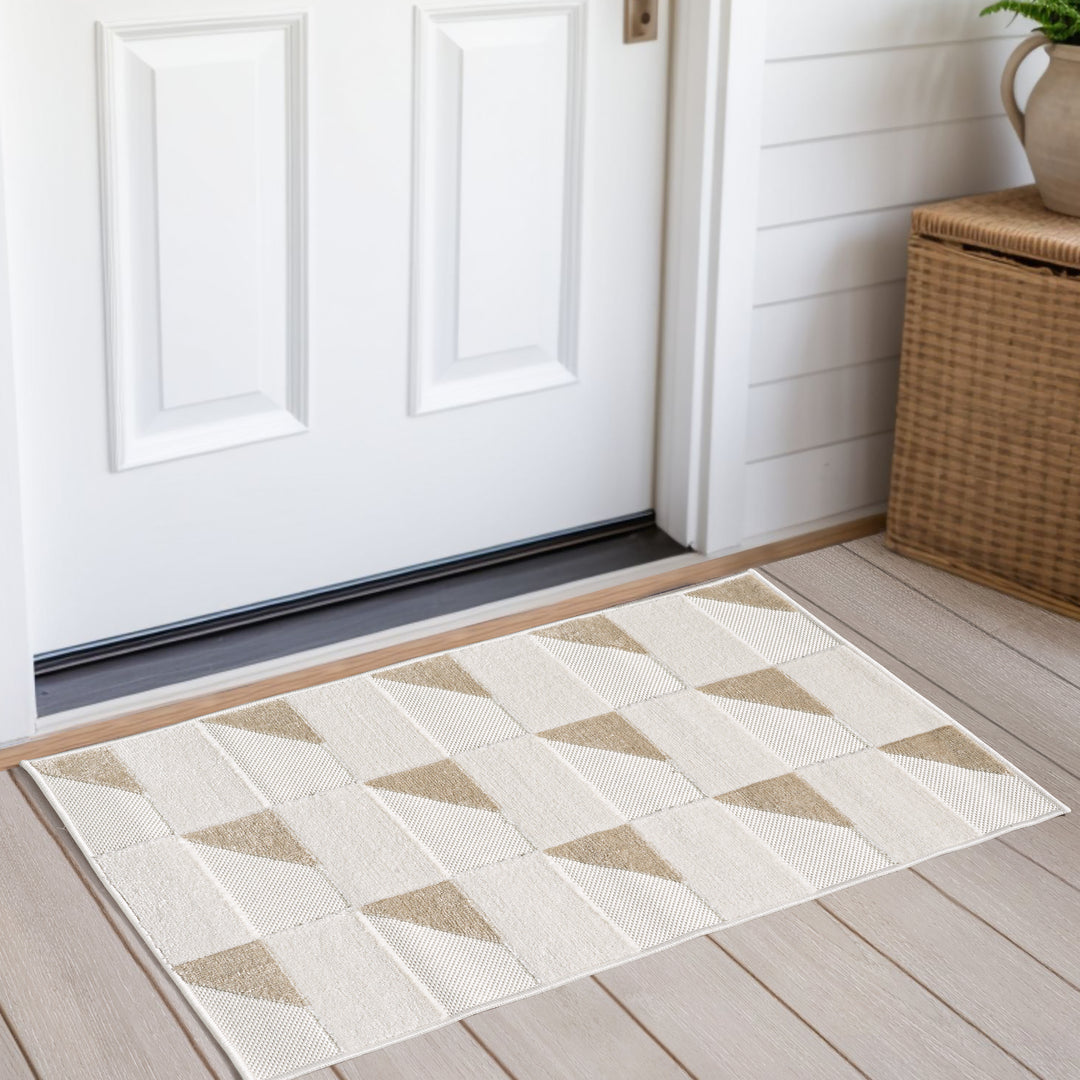 4modernhome Non-Slip Turkish Unfaded High-Low Indoor/Outdoor Area Rug For Patios, Deck, Porch Or Entryway #TO2