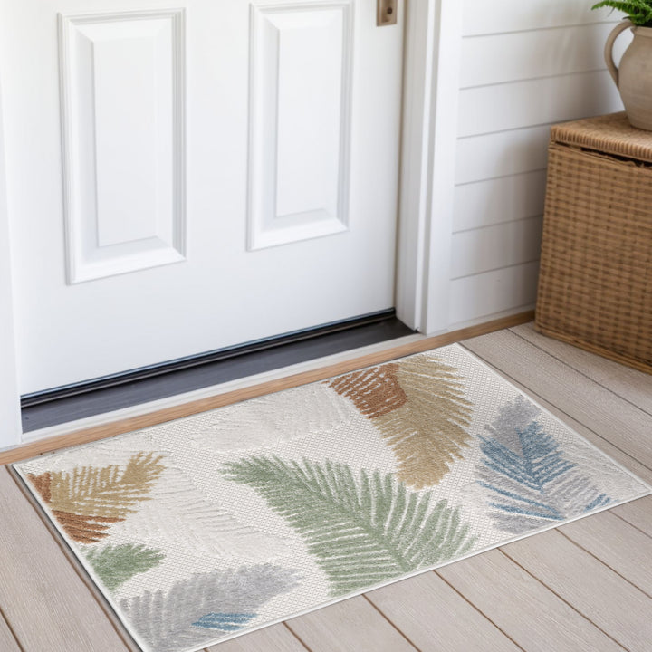 Elegant Palm Fronds Indoor/Outdoor Rug – Durable and Stylish Design #TO5001