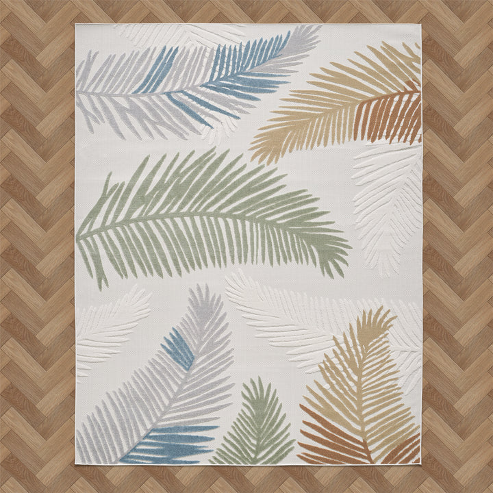 Elegant Palm Fronds Indoor/Outdoor Rug – Durable and Stylish Design #TO5001