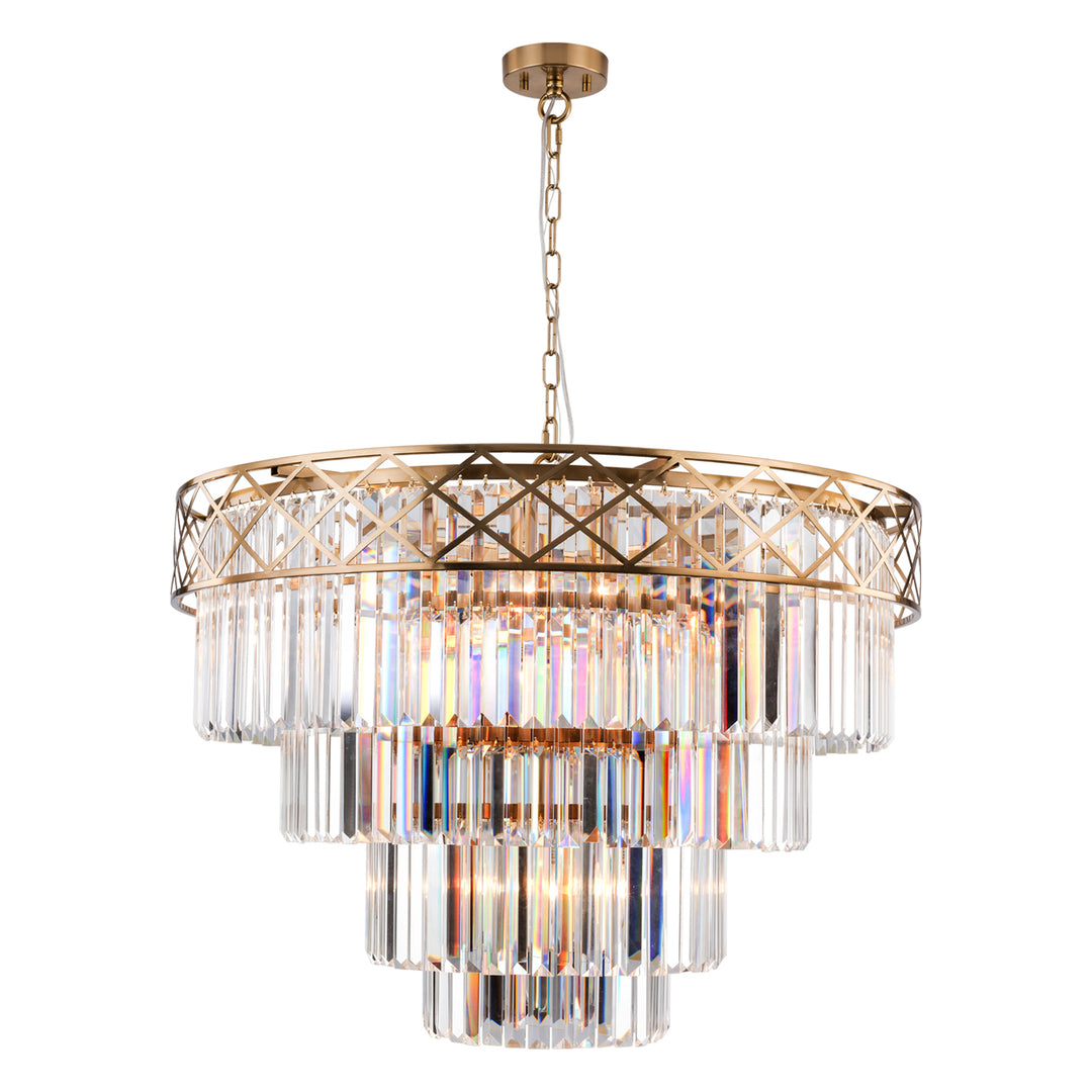 7 - Light Dimmable Crystal Tiered Chandelier #29004-7GD