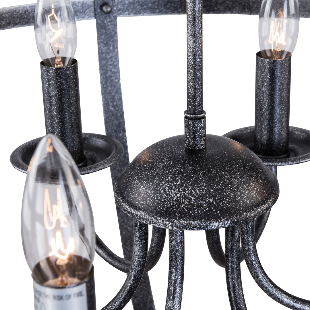 Maxax 6 - Light Statement Globe Chandelier With Wrought Iron Accent #MX18169