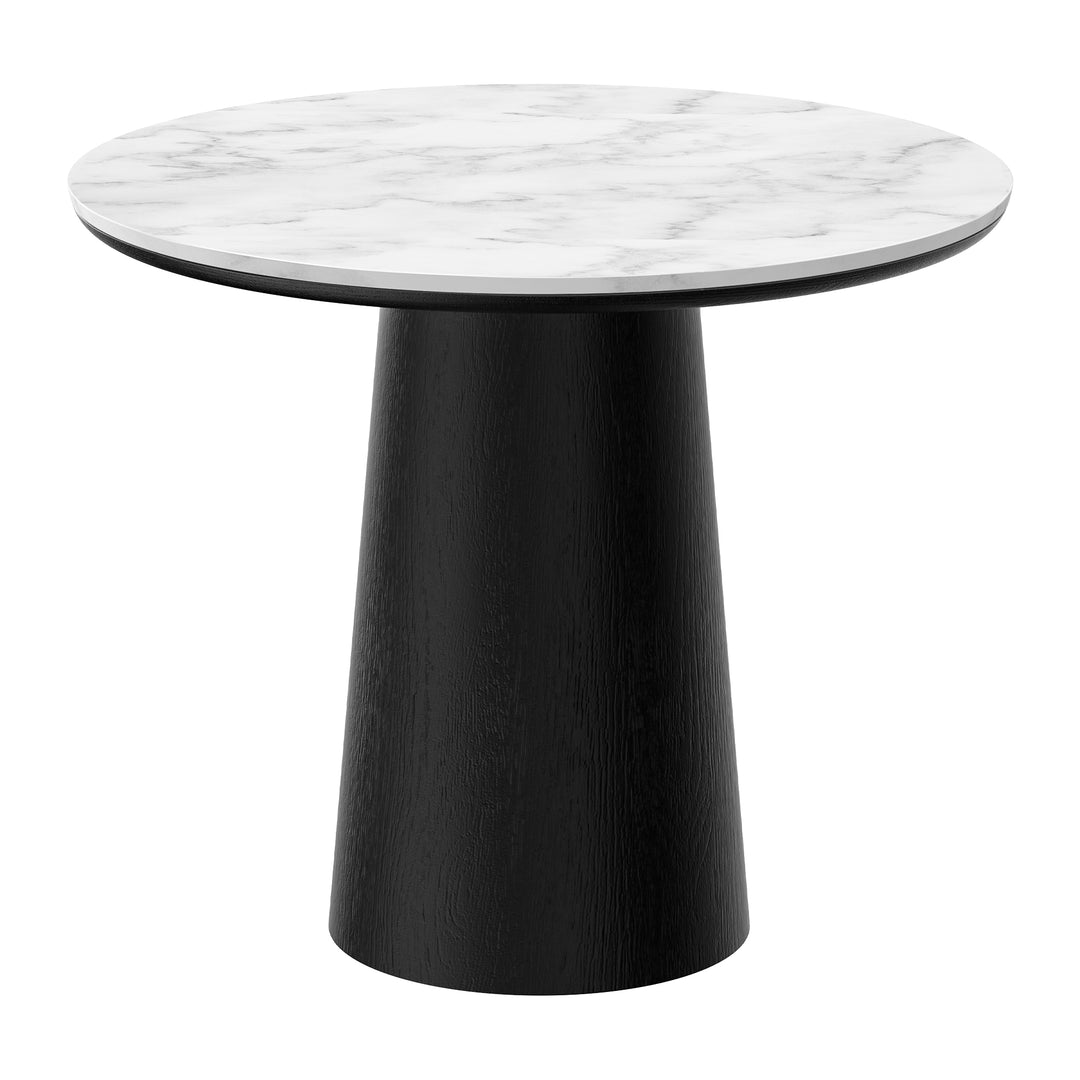 35"Round Pedestal Dining Table, Kitchen Table With Sintered Stone Top Dining Table For Kitchen Living Room 