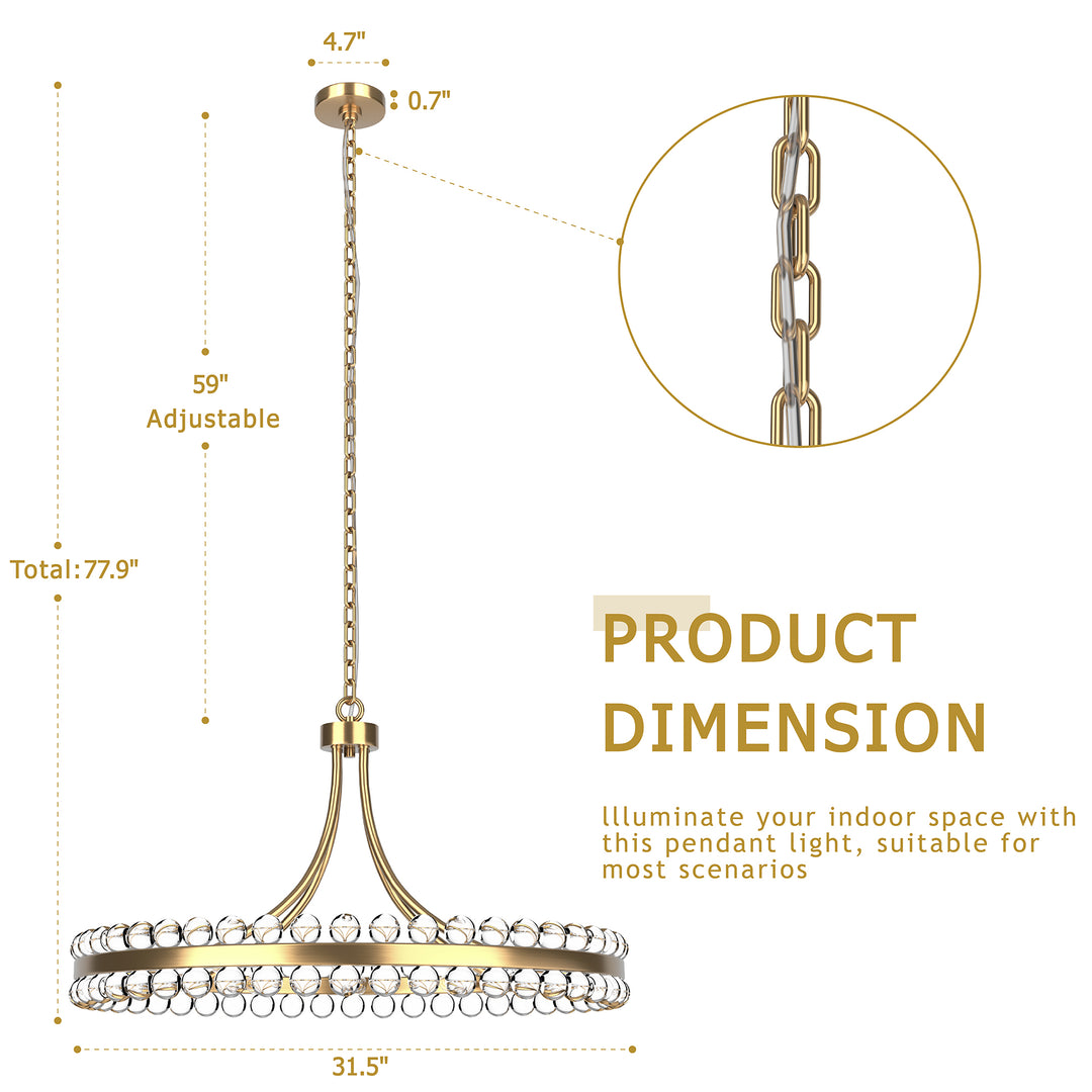 Brilliance Maxax 8 - Light Dimmable Wagon Wheel Chandelier #19217