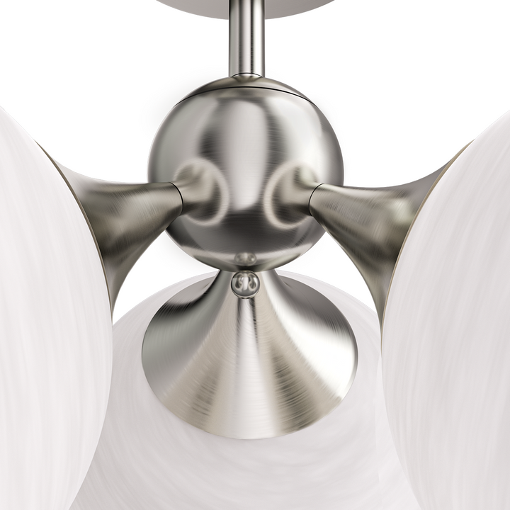 Nimbus 21"-3 Lights Modern Cloud Glass Globe Semi Flush Mount Lighting Fixture For Living Room, Bedroom#29028