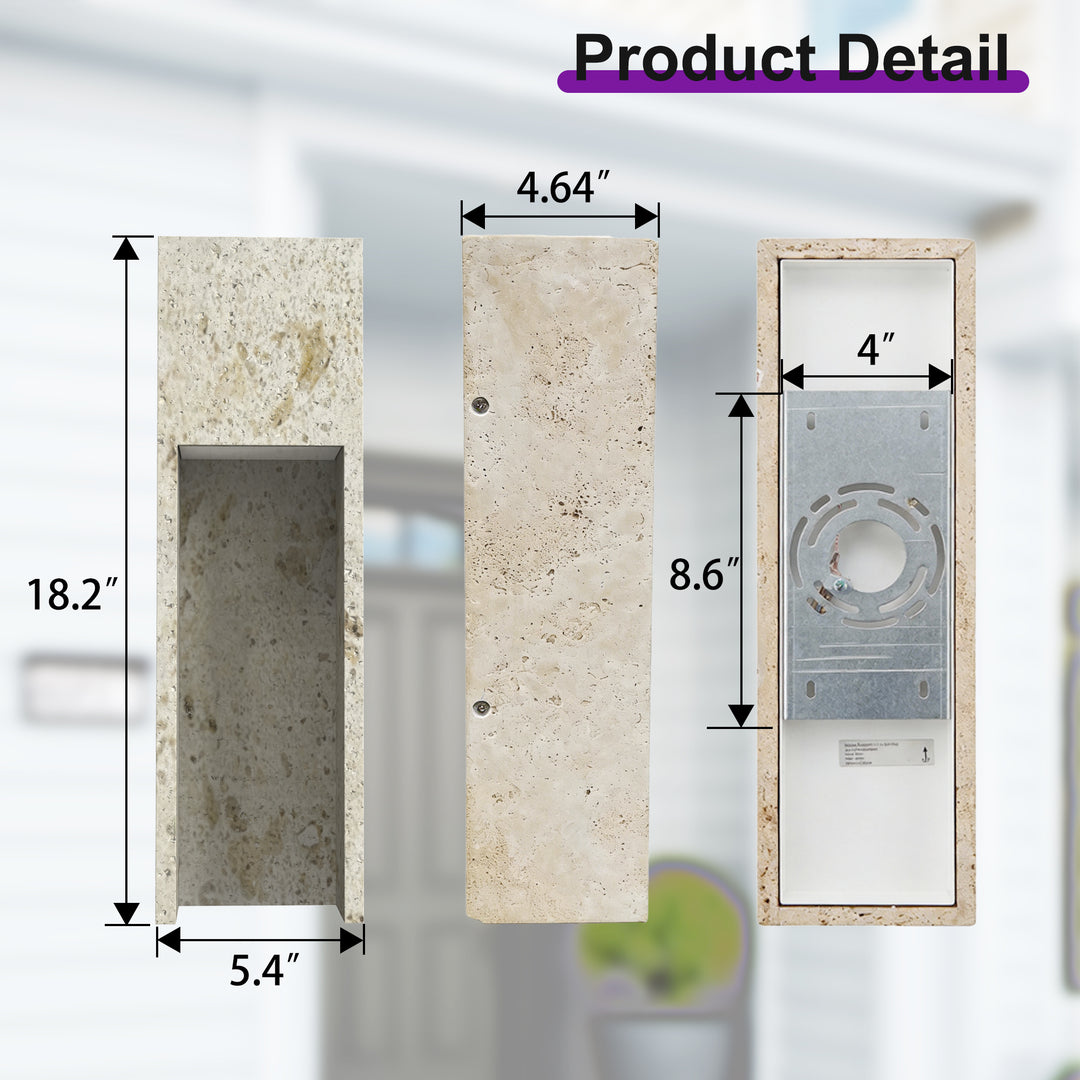 Breeze 18''H Dimmable White Travertine 80CRI LED Outdoor Wall Light #OW7110