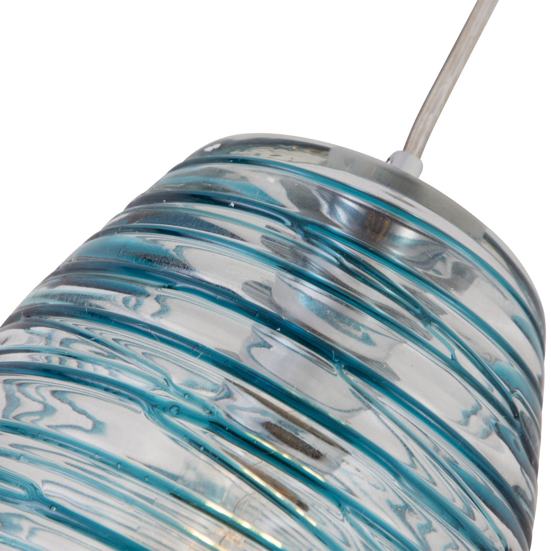 Flare Maxax 1 - Light Single Drum Blue Glass Pendant #19200