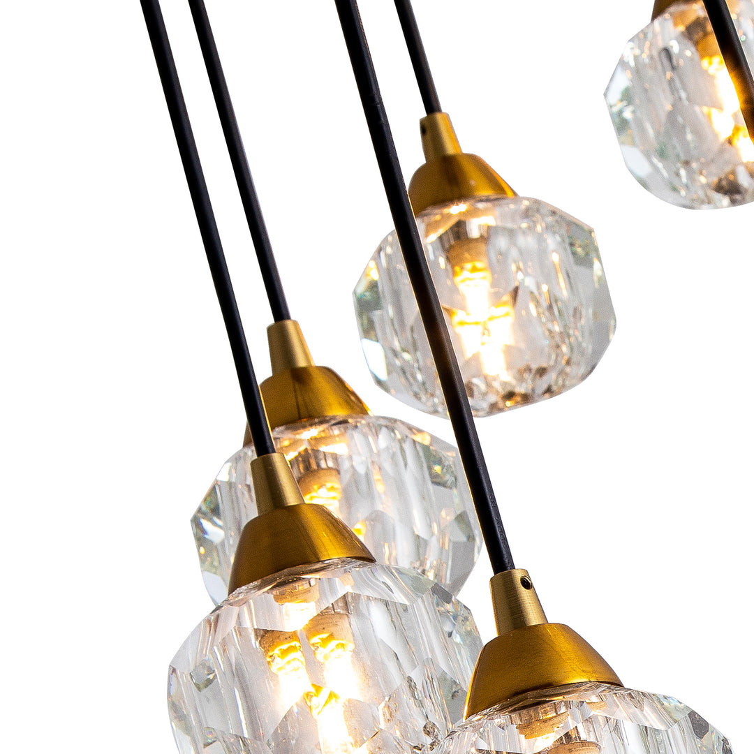 Maxax 10-Light Golden Unique Tiered Chandelier With Crystal Accents #MX19053