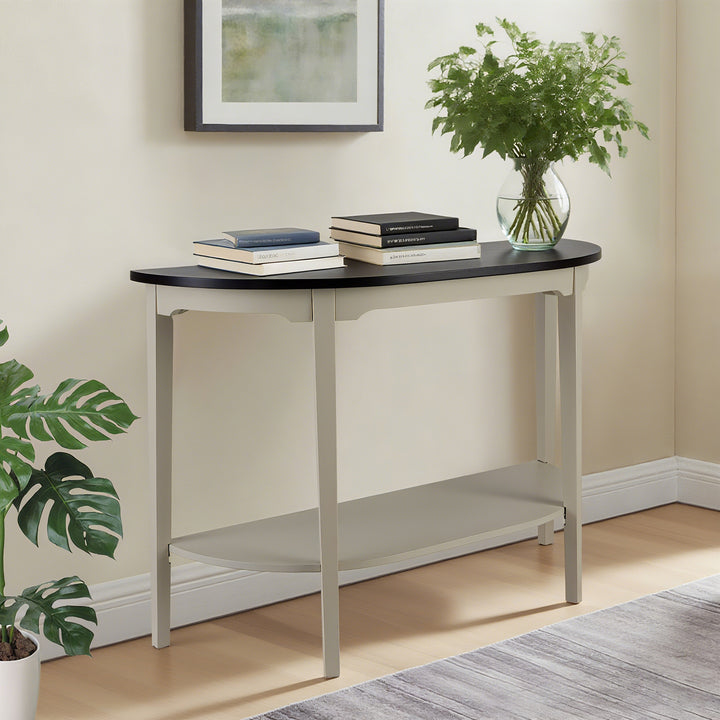 Timeless 31.5'' Round Modern Solid Wood Coffee Table With 2-Tier Shelves #51003
