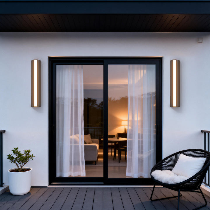 Natura 23'' H Dimmable Led Black Aluminum 3cct(3000k/4000k/5000k) Adjustable Oudoor Wall Light #OW7109