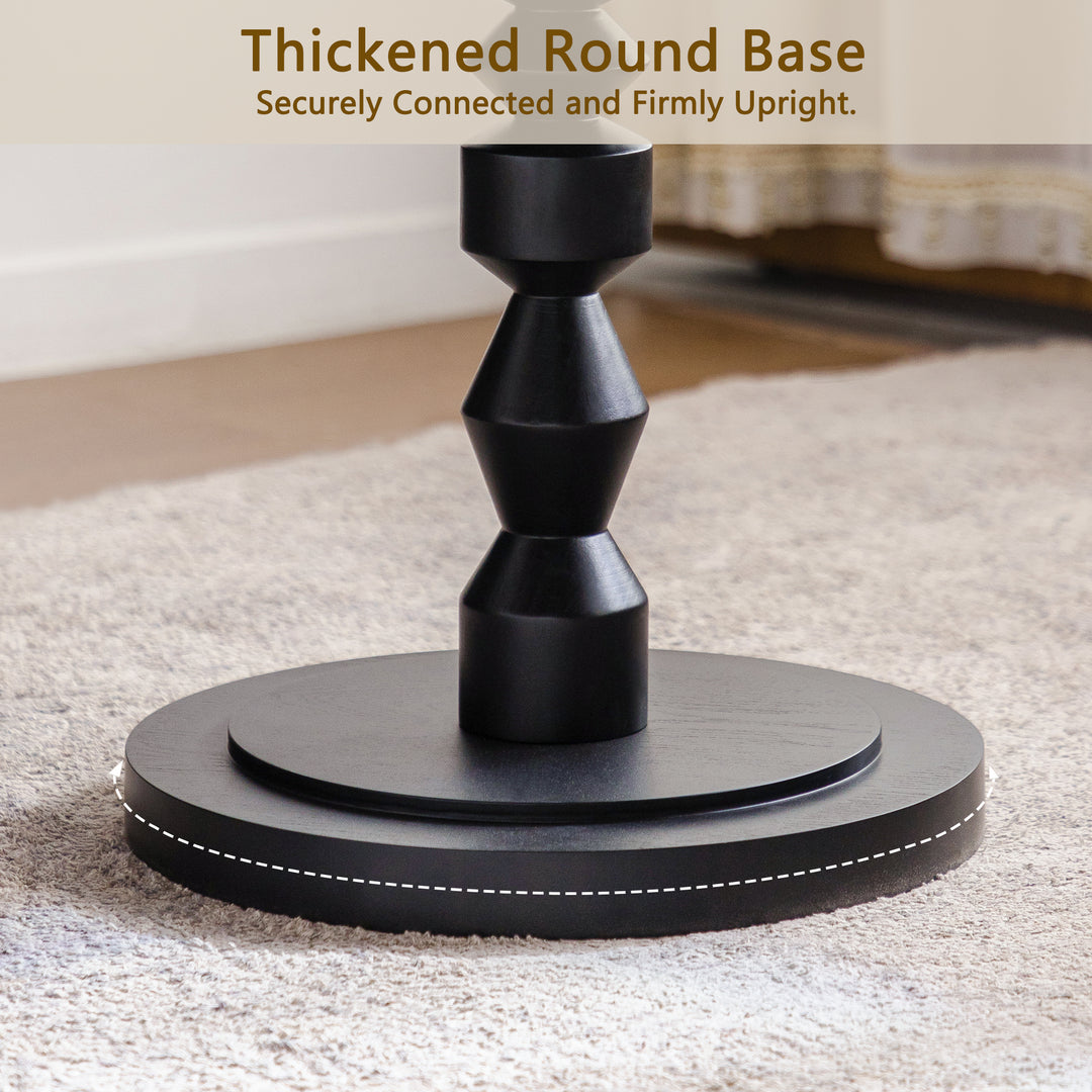 Timeless 23.6" Solid Wood Top Round End Table #25028