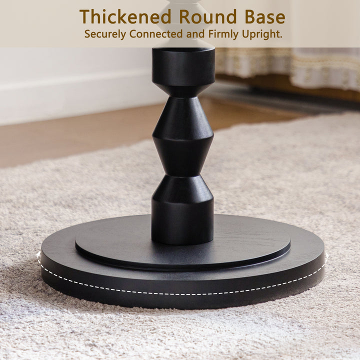 Timeless 23.6" Solid Wood Top Round End Table #25028