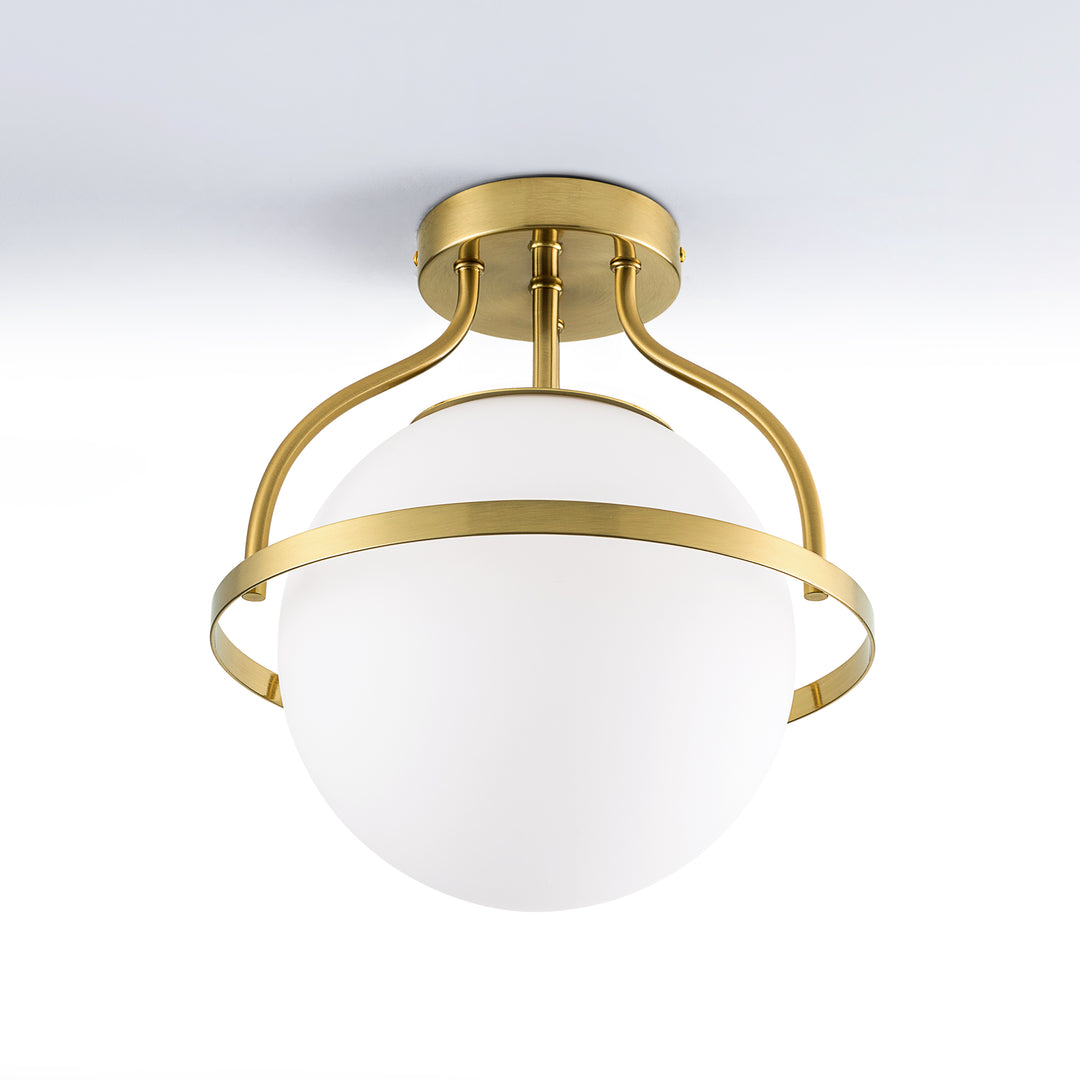 11.2‘’-1 Light Sphere Globe Frosted Glass Semi Flush Mount For Dining Room Hallway See More by Red Barrel Studio #29014