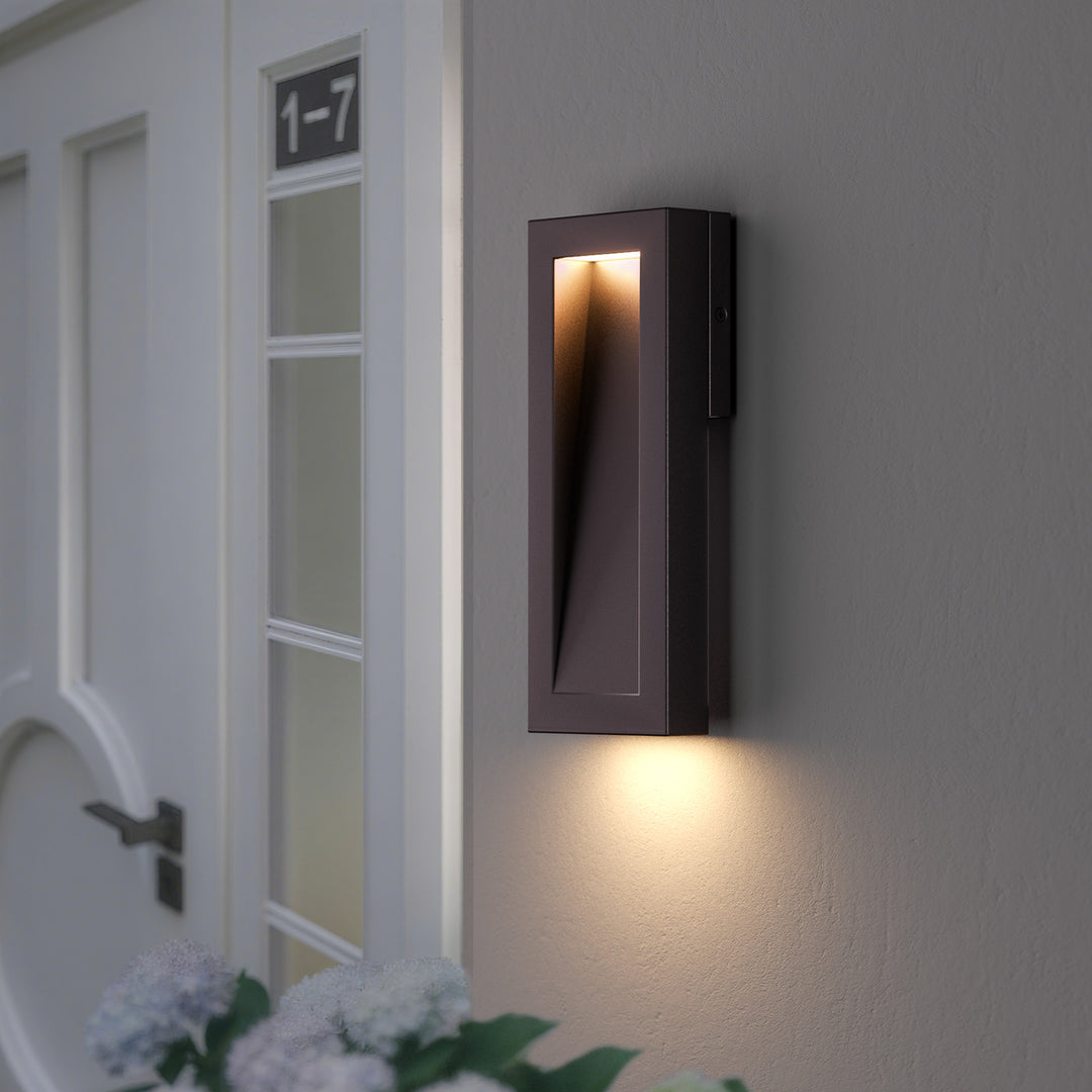 Solstice 15''H Dimmable Led Matte Black Iron Outdoor Wall Light #7085