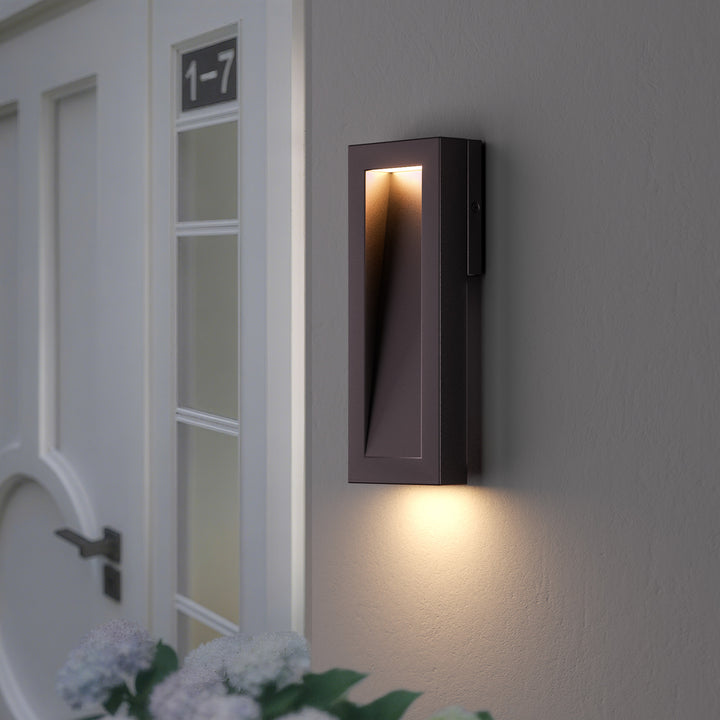 Solstice 15''H Dimmable Led Matte Black Iron Outdoor Wall Light #7085