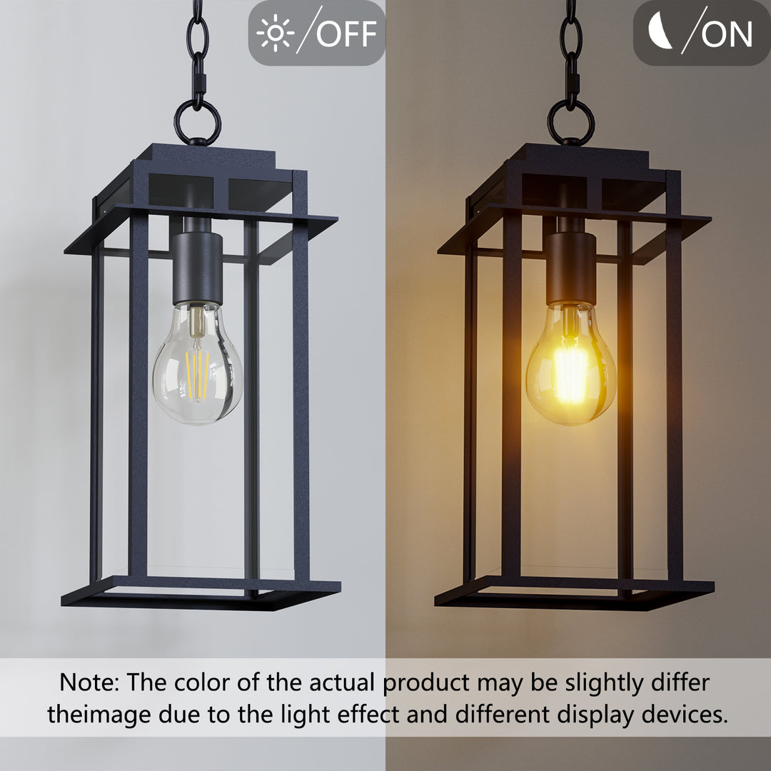 Solstice 1 - Light 15.8'' H Tempered Glass Outdoor Hanging Lantern #7073-1BK