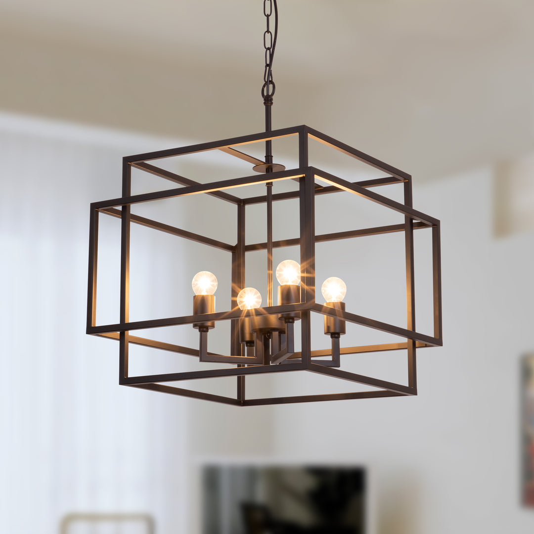 Maxax 4 - Light Lantern Square Chandelier#MX19078