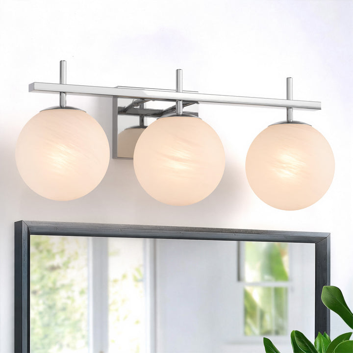 Nimbus Bathroom Vanity Light With Round Shape Cloud Glass Shade #29015