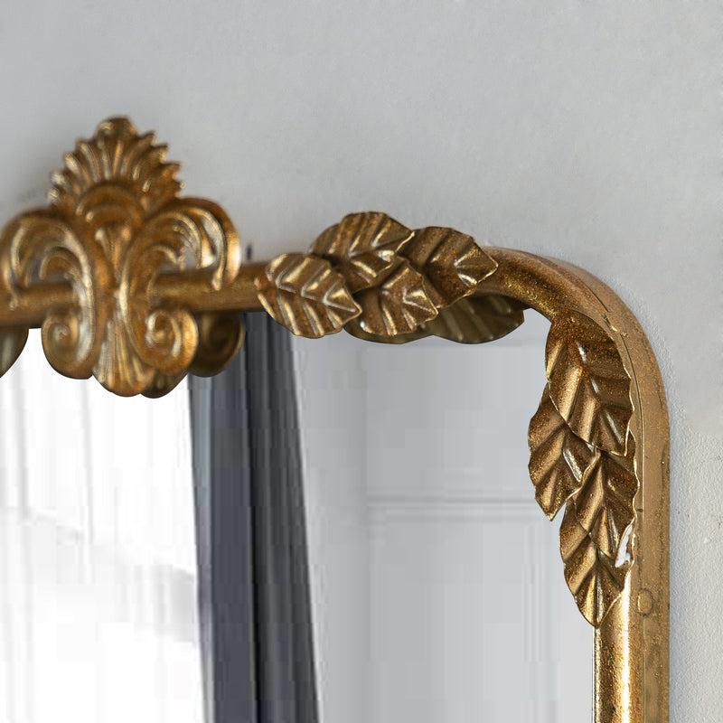 Maxax Rectangle Gold Metal Wall Mirror 