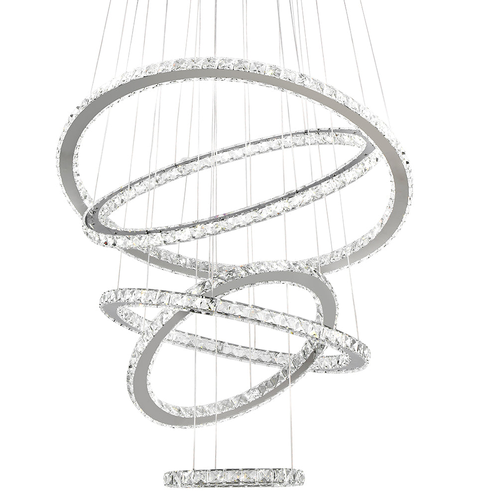 Maxax 5 Rings Unique Geometric LED Crystal Chandelier #YX-800