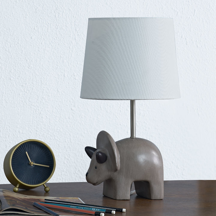 Maxax 16 Inch Bedside Grey Child/Kids Table Lamp #T112-BN-S