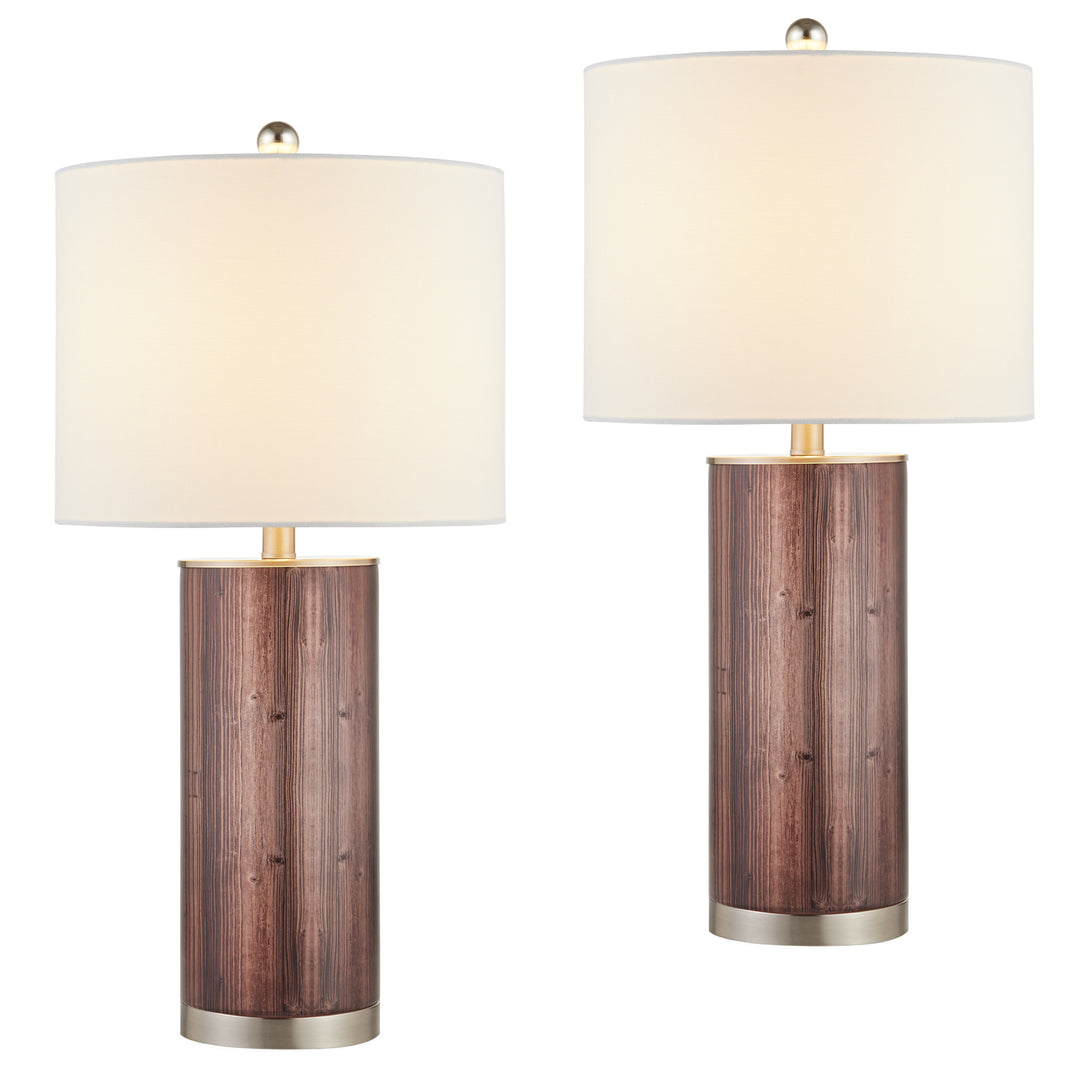 Maxax 25.5in Brown Table Lamp Set (Set of 2) #T95-WG