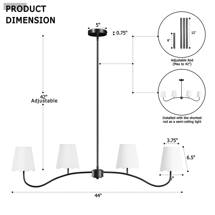 Twilight 4 - Light Electroplated Brass Iron & White Linen Shade Modern Kitchen Island Fixture Pendant Light #P39004