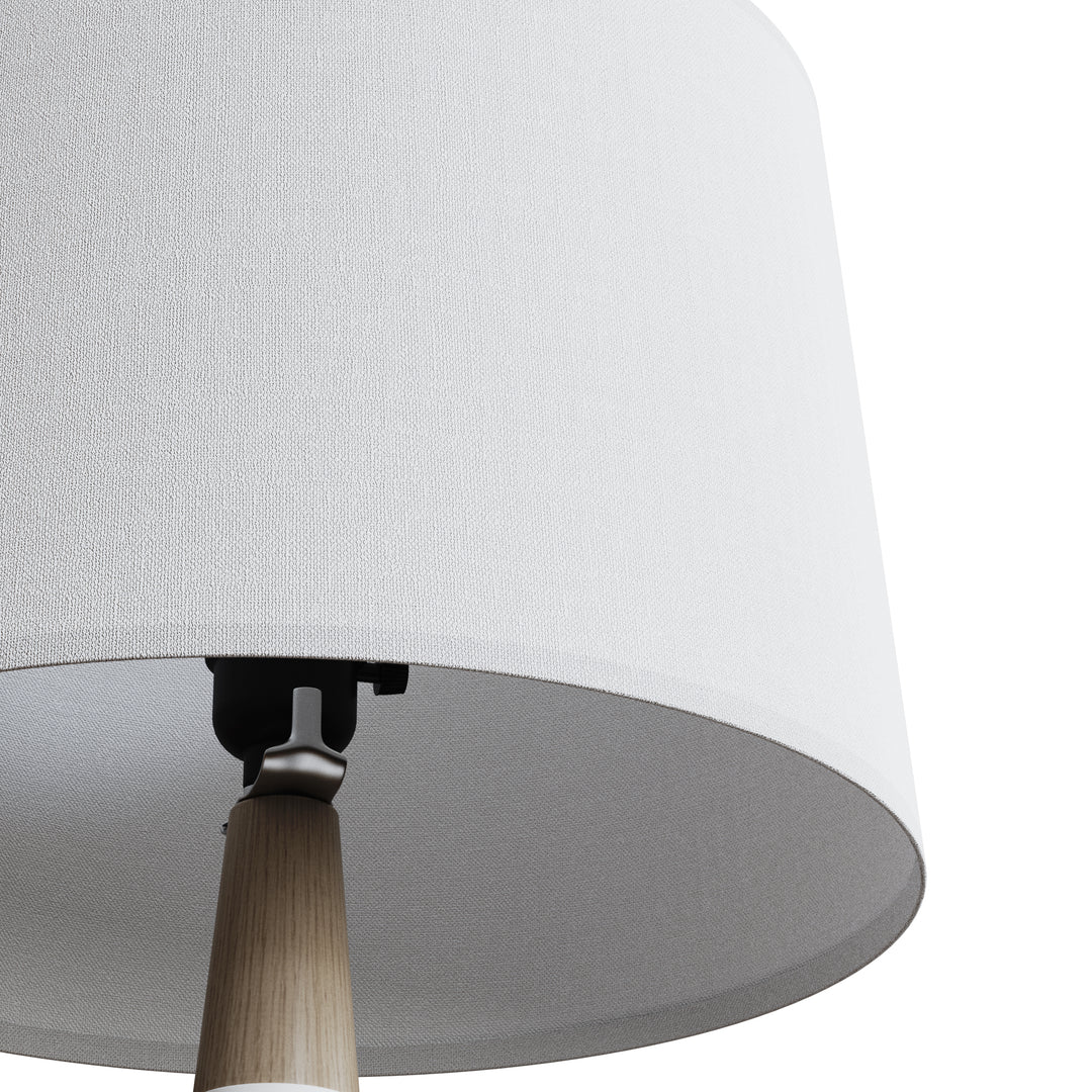 26'' Modern Minimalist Ceramic And Solid Wood Table Lamp with USB Ports