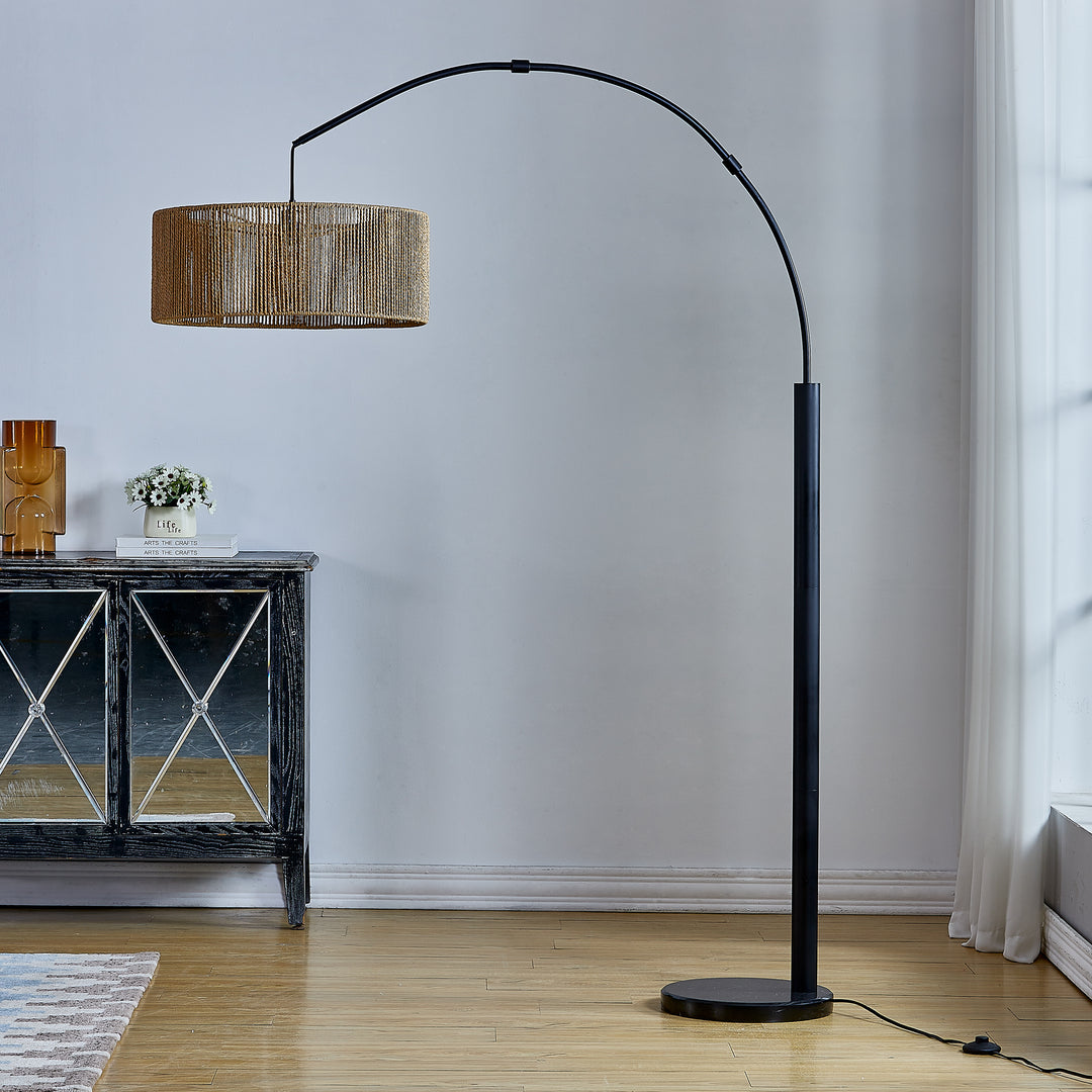 79.33'' Rope Woven Arched Floor Lamp