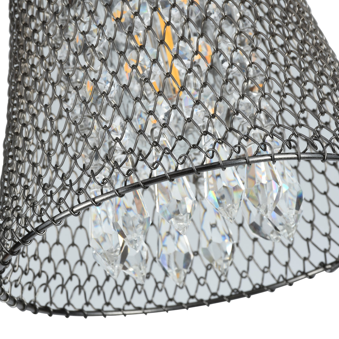 Maxax Tapered Metal Crystal Semi-Flush Mounted Lamps #MX5009-C1BK