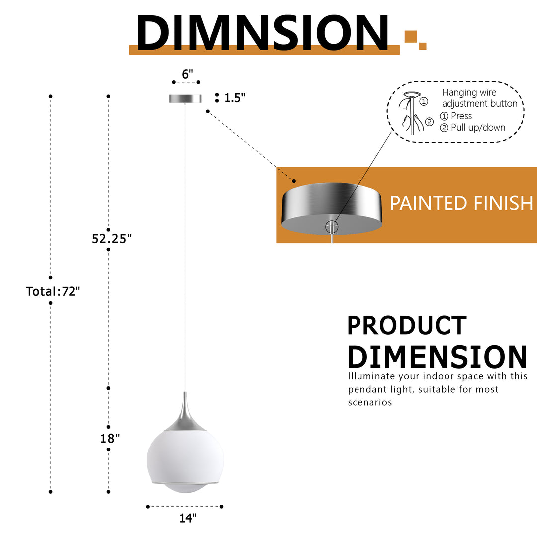 Nimbus 1-light Led Single Glass Pendant For Hallway/kitchen Island #MX21051