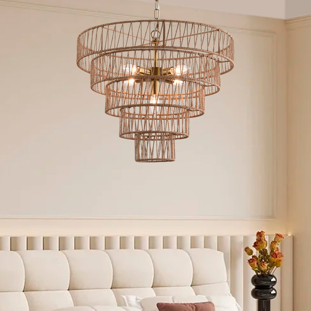 Maxax 5 - Light Dimmable Tiered Chandelier #28005