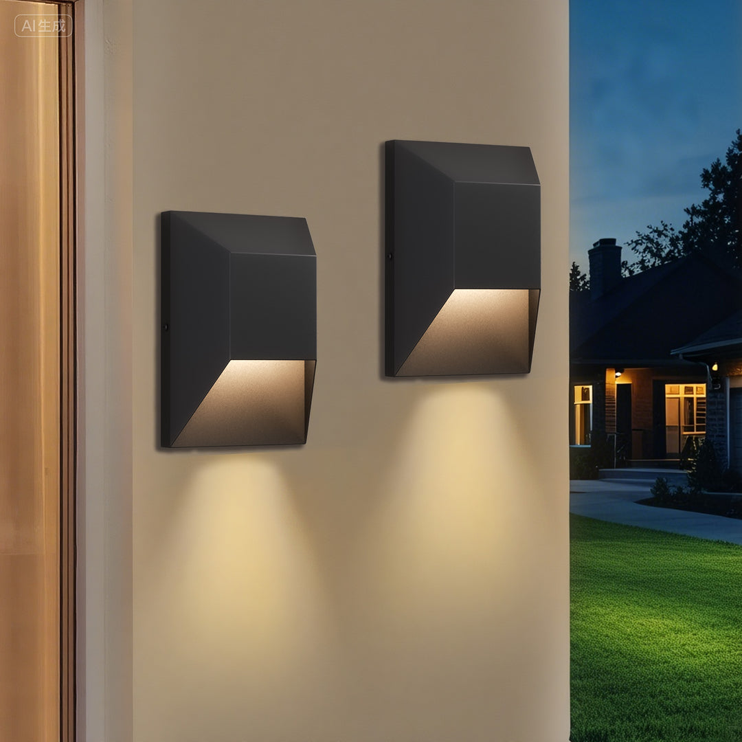 Brandalynn 9''H 1-Light Dimmable Sand Grain Black Led Outdoor Wall Light #7080