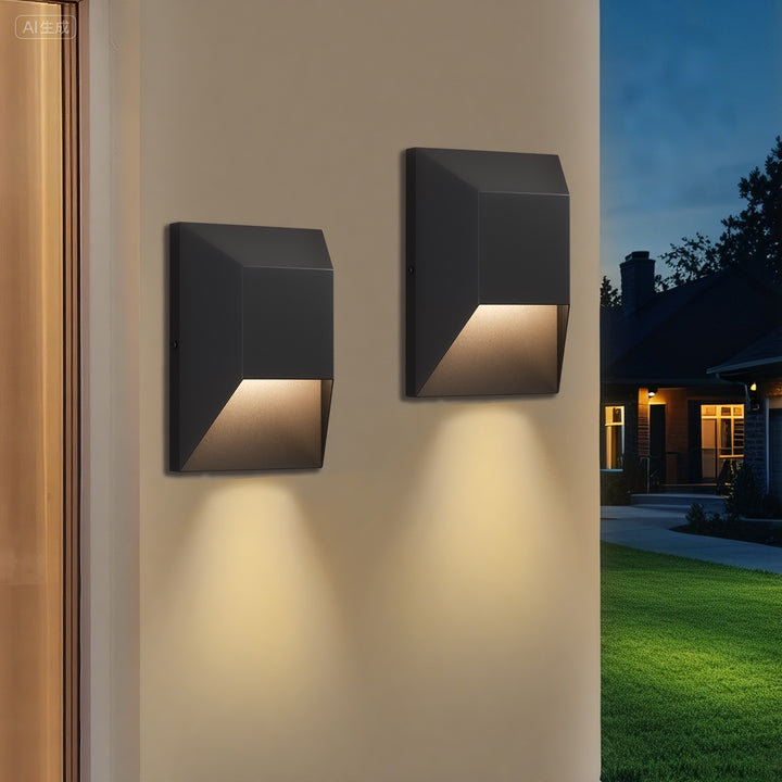 Brandalynn 9''H 1-Light Dimmable Sand Grain Black Led Outdoor Wall Light #7080