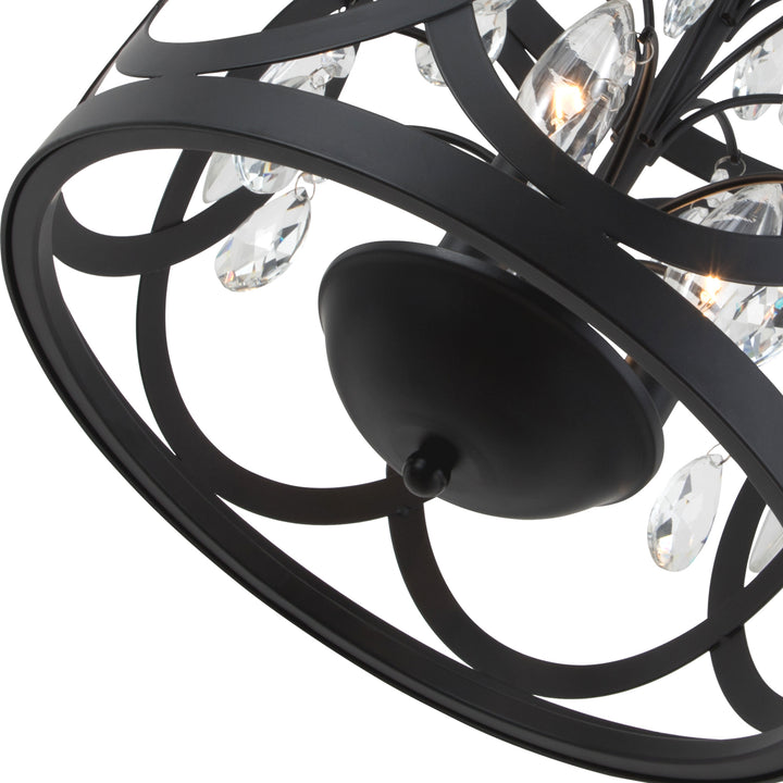 Maxax 3 - Light Lantern&Candle Style Drum Chandelier With Wrought Iron Accents #19168-3