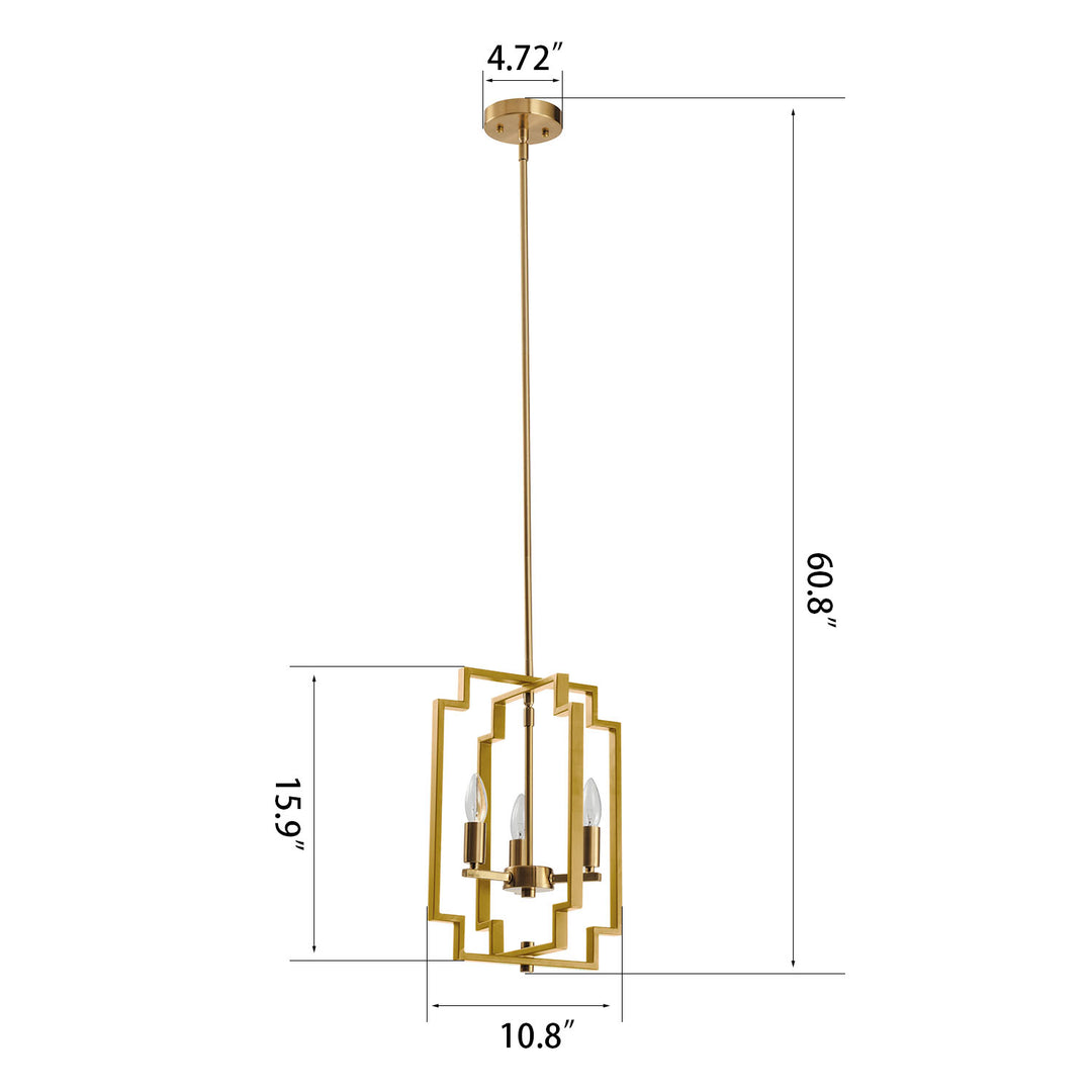 Maxax 3 - Light Lantern Square Chandelier with Wrought Iron Accent #MX1920