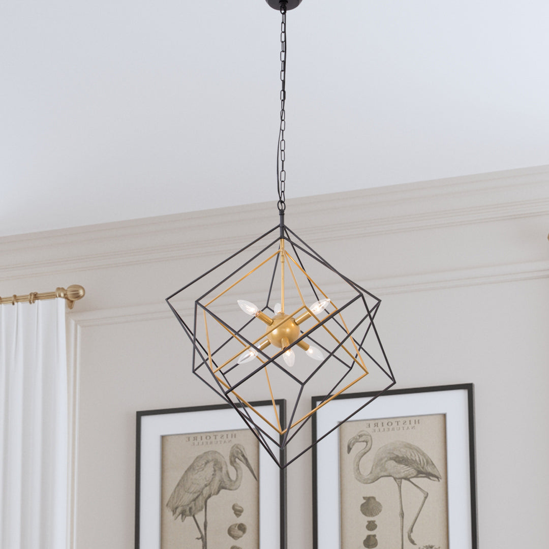 Maxax 6 Lamp - Unique Geometric Modern and Contemporary Pendant #19163-6ANB