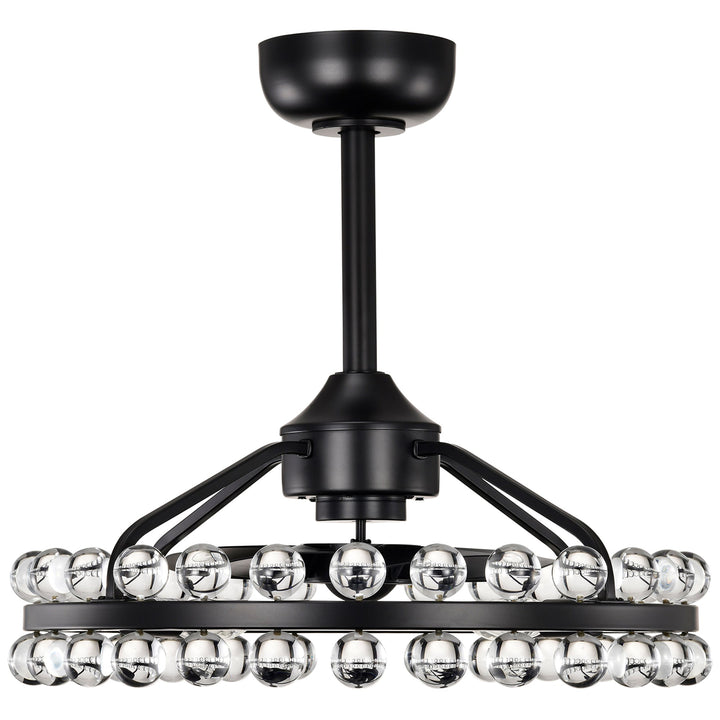 Maxax 21" Reversible Rotation Crystal Ceiling Fan with Lights, 6 Speed Invisible Blade Ceiling Fan with Lights, Remote Control Gold Ceiling Fan with Lights for Living Room Bedroom #26005