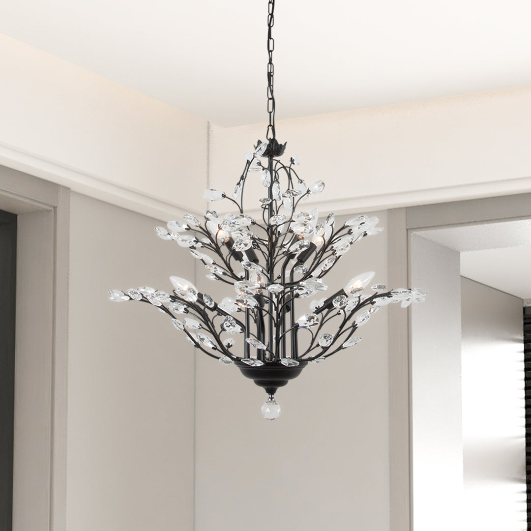 8 - Light Gorgeous Candle Chandelier #19171-8BK