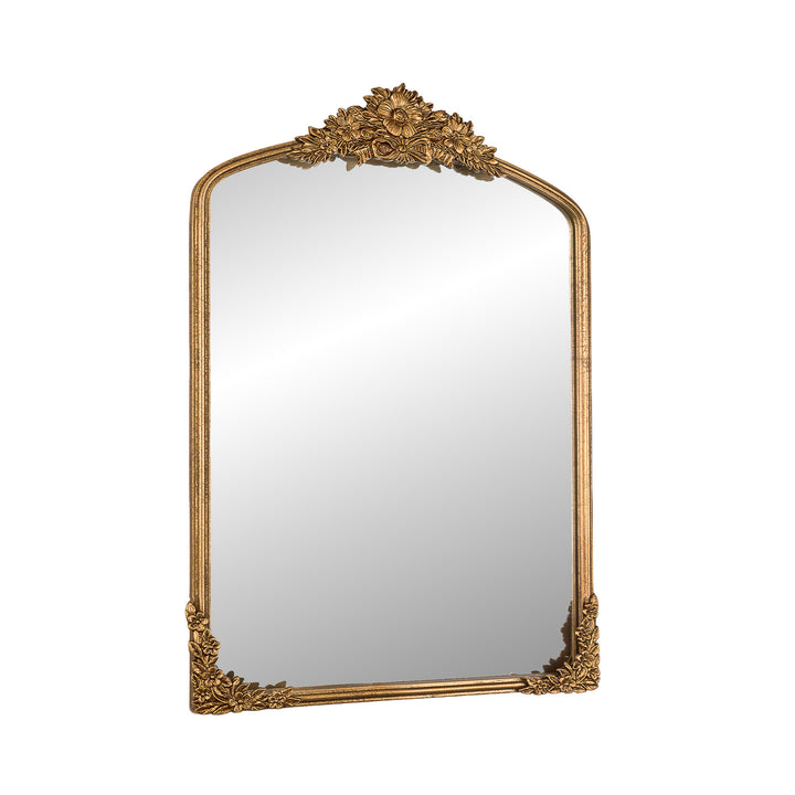 Panorama Vintage Iron Gold Baroque Metal Arched Vanity Mirror For Bedroom&living Room #30010