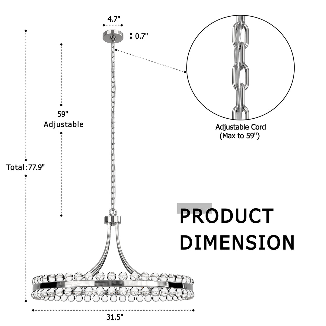 Brilliance Maxax 8 - Light Dimmable Wagon Wheel Chandelier #19217