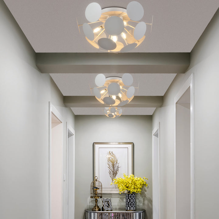 4 - Light 17.72in Unique/Statement Geometric Semi Flush Mount #D157