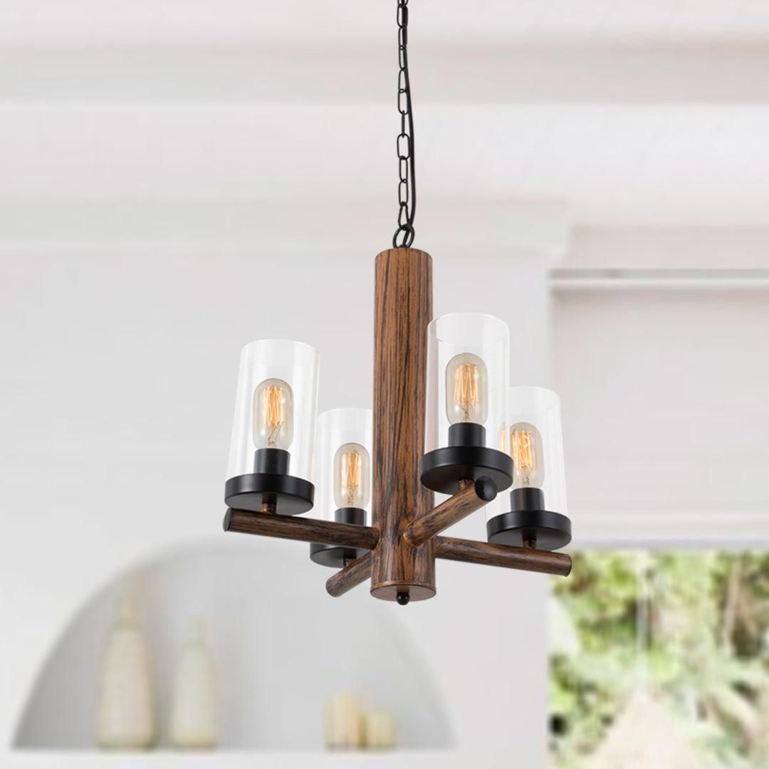 Maxax 4-Light Candle Style&Shaded Classic / Traditional Farmhouse&Country Style Chandeliers #19162-4WG