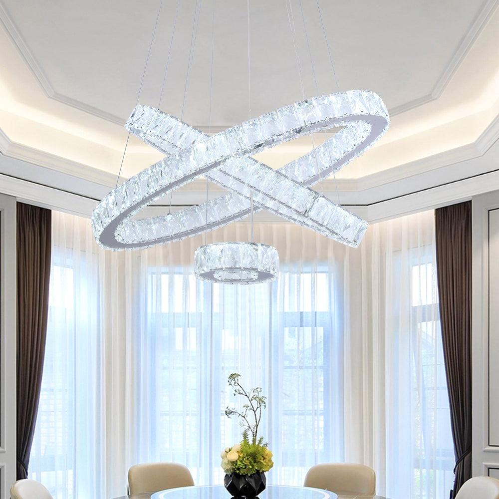 Maxax 3 - Light Ring layered LED Crystal Chandelier #YX-02