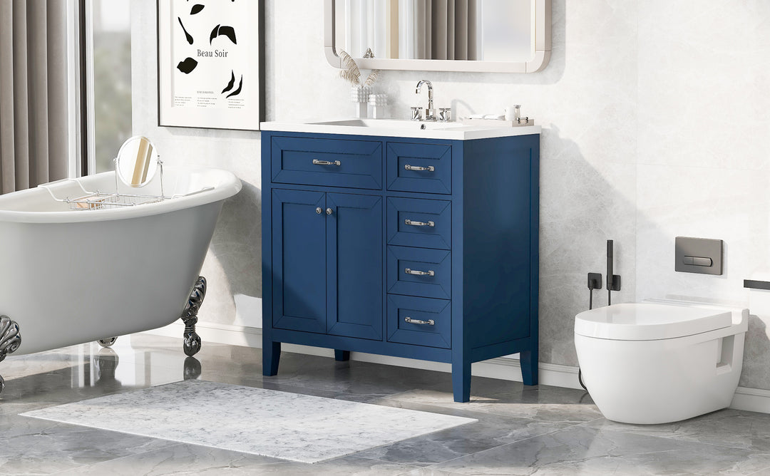 36'' Single Bathroom Vanity Cabinet With Ceramic Top #BV-007